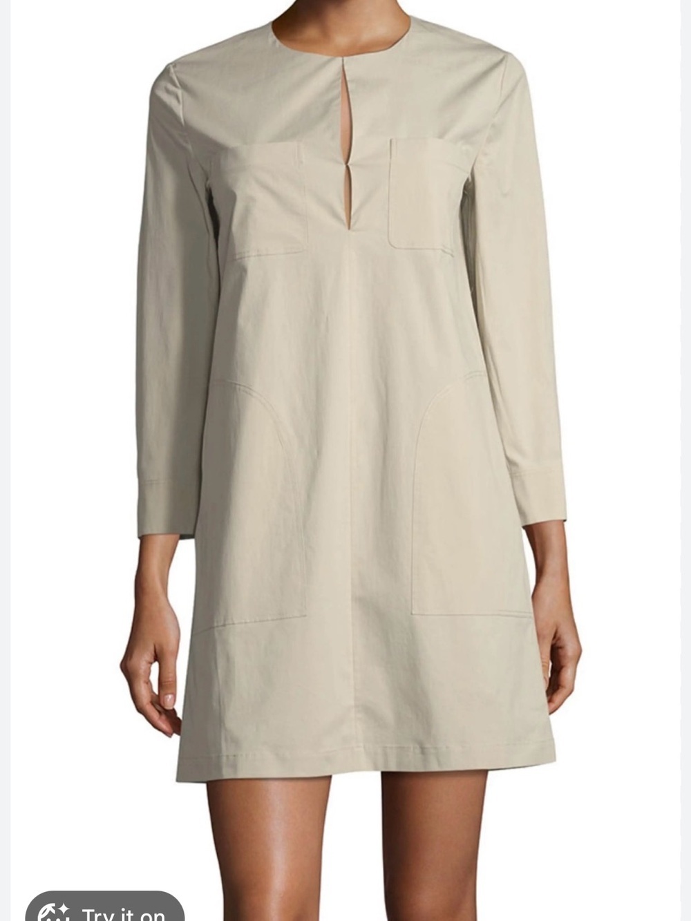 Theory light clay jullitah B Minimalist Poplin Fabric Dress Size 10